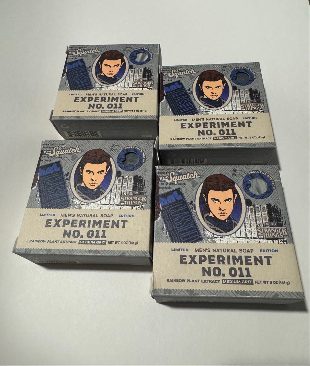 Lot of 4 Dr. Squatch Stranger Things Experiment No. 011 Soap Bar Limited Edition